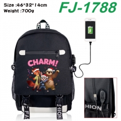 Zootopia canvas USB backpack c...