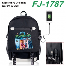 Zootopia canvas USB backpack c...