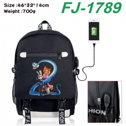 Zootopia canvas USB backpack c...