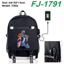 Zootopia canvas USB backpack c...