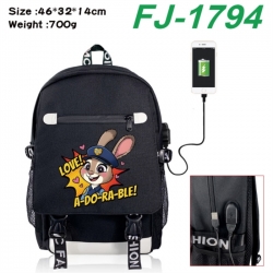 Zootopia canvas USB backpack c...