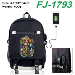 Zootopia canvas USB backpack c...