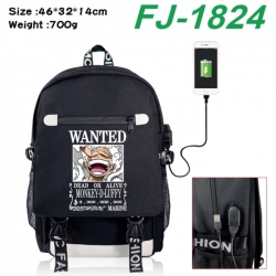 One Piece canvas USB backpack ...