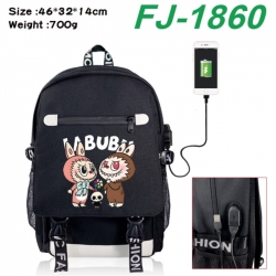 Labubu canvas USB backpack car...
