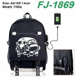 TOTORO canvas USB backpack car...