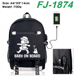 TOTORO canvas USB backpack car...