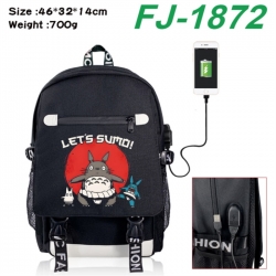 TOTORO canvas USB backpack car...