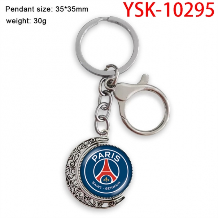 Football star Anime double-sided crystal rotating gemstone keychain pendant price for 5 pcs