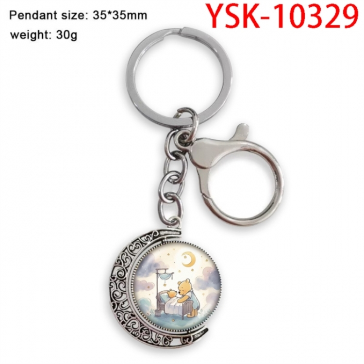 Winnie Anime double-sided crystal rotating gemstone keychain pendant price for 5 pcs