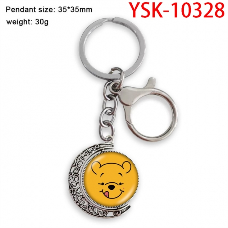 Winnie Anime double-sided crystal rotating gemstone keychain pendant price for 5 pcs
