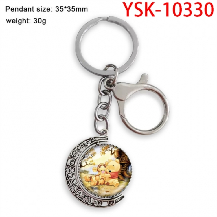 Winnie Anime double-sided crystal rotating gemstone keychain pendant price for 5 pcs