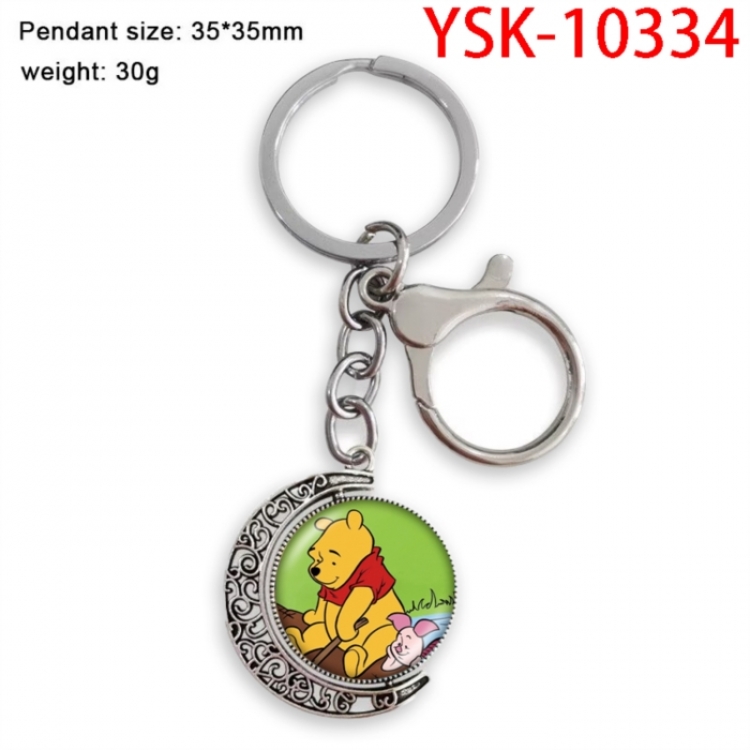 Winnie Anime double-sided crystal rotating gemstone keychain pendant price for 5 pcs