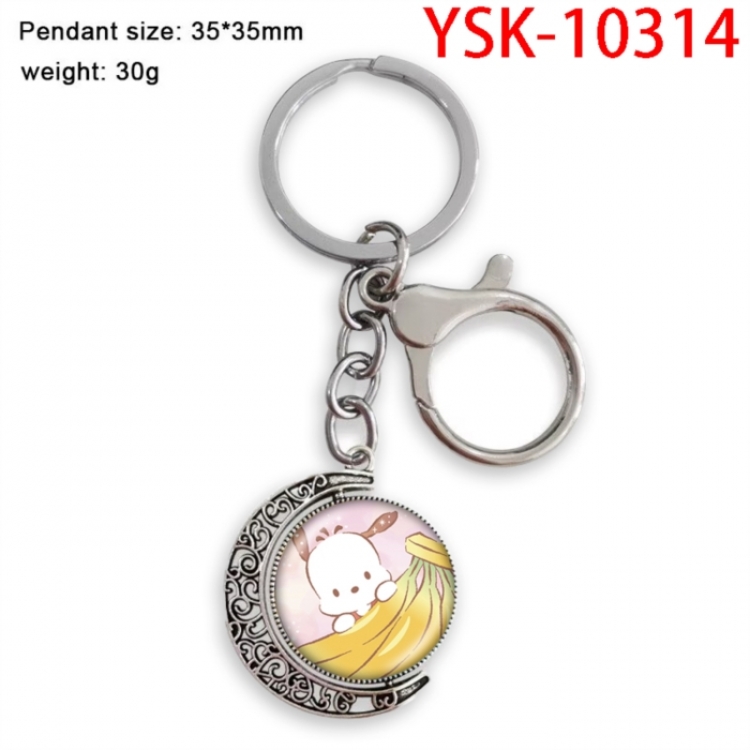 Sanrio Anime double-sided crystal rotating gemstone keychain pendant price for 5 pcs