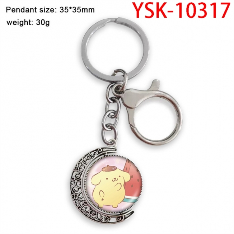 Sanrio Anime double-sided crystal rotating gemstone keychain pendant price for 5 pcs
