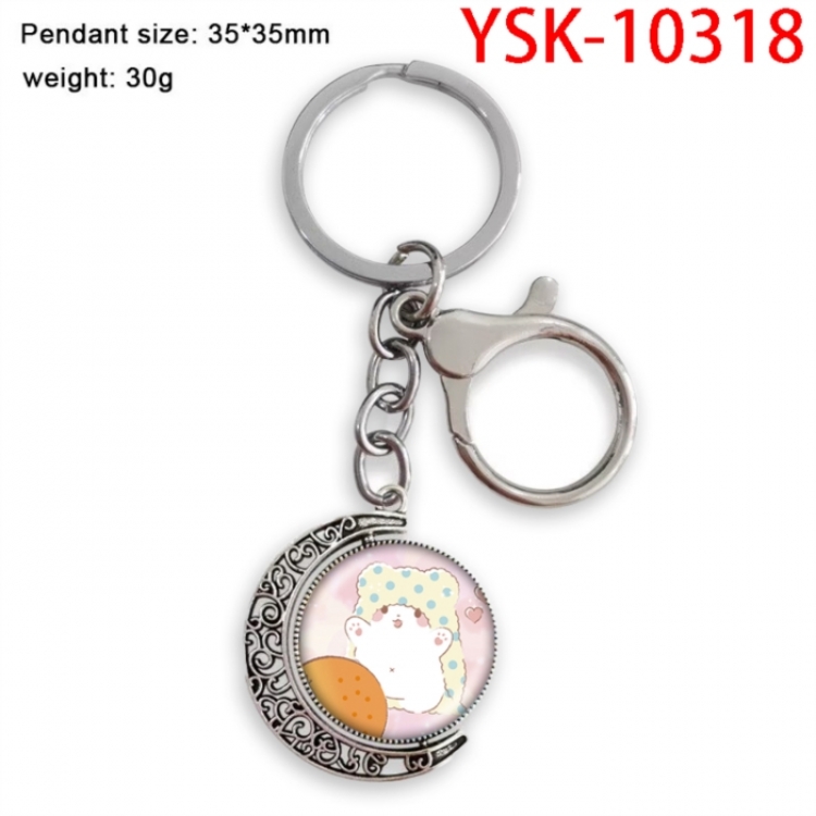 Sanrio Anime double-sided crystal rotating gemstone keychain pendant price for 5 pcs
