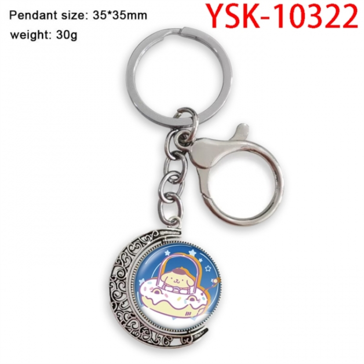 Sanrio Anime double-sided crystal rotating gemstone keychain pendant price for 5 pcs