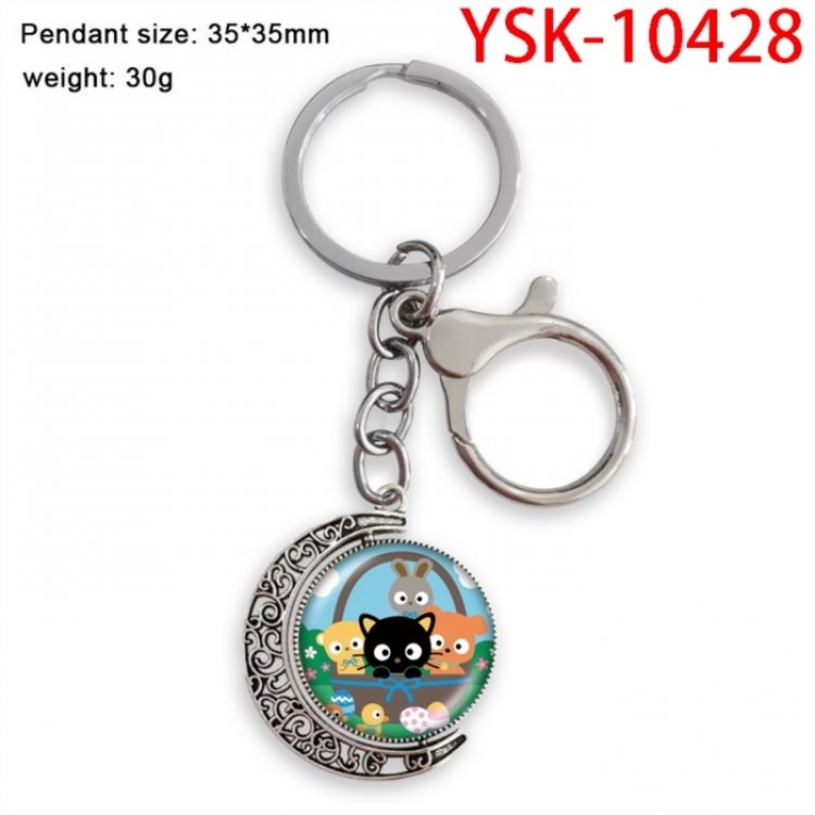 Sanrio Anime double-sided crystal rotating gemstone keychain pendant price for 5 pcs