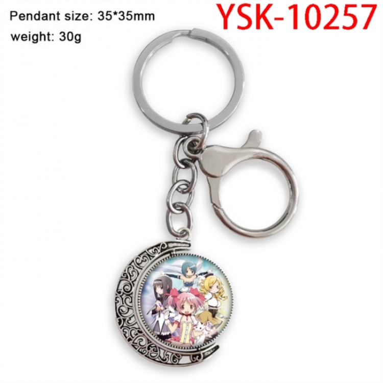 Magical Girl Madoka of the Magus Anime double-sided crystal rotating gemstone keychain pendant price for 5 pcs