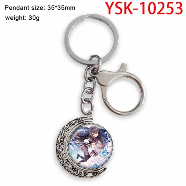 Magical Girl Madoka of the Magus Anime double-sided crystal rotating gemstone keychain pendant price for 5 pcs