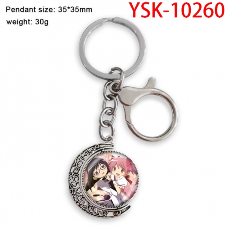 Magical Girl Madoka of the Magus Anime double-sided crystal rotating gemstone keychain pendant price for 5 pcs