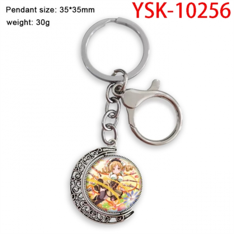 Magical Girl Madoka of the Magus Anime double-sided crystal rotating gemstone keychain pendant price for 5 pcs