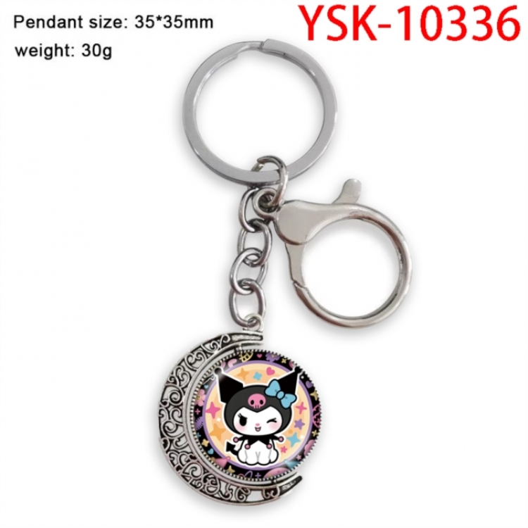 Kuromi Anime double-sided crystal rotating gemstone keychain pendant price for 5 pcs