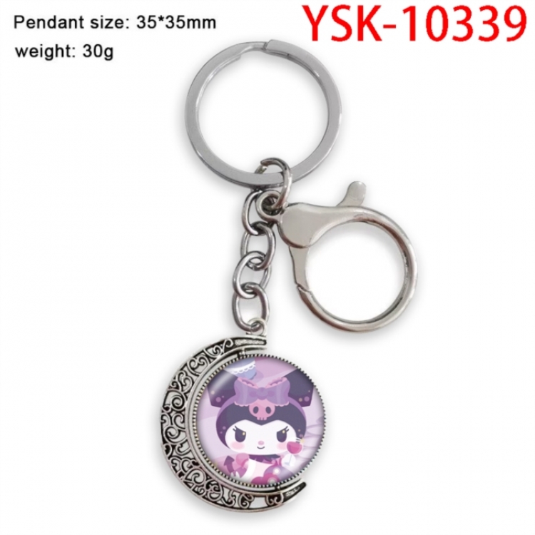 Kuromi Anime double-sided crystal rotating gemstone keychain pendant price for 5 pcs