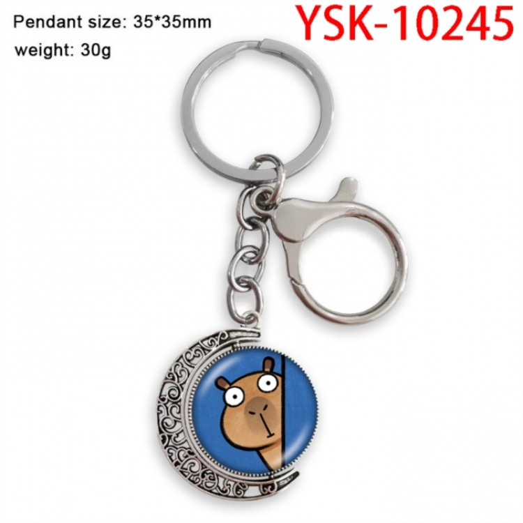 Kapibala Anime double-sided crystal rotating gemstone keychain pendant price for 5 pcs