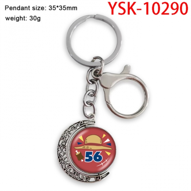 One Piece Anime double-sided crystal rotating gemstone keychain pendant price for 5 pcs