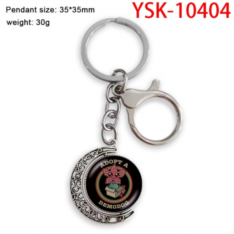 Stranger Things Anime double-sided crystal rotating gemstone keychain pendant price for 5 pcs