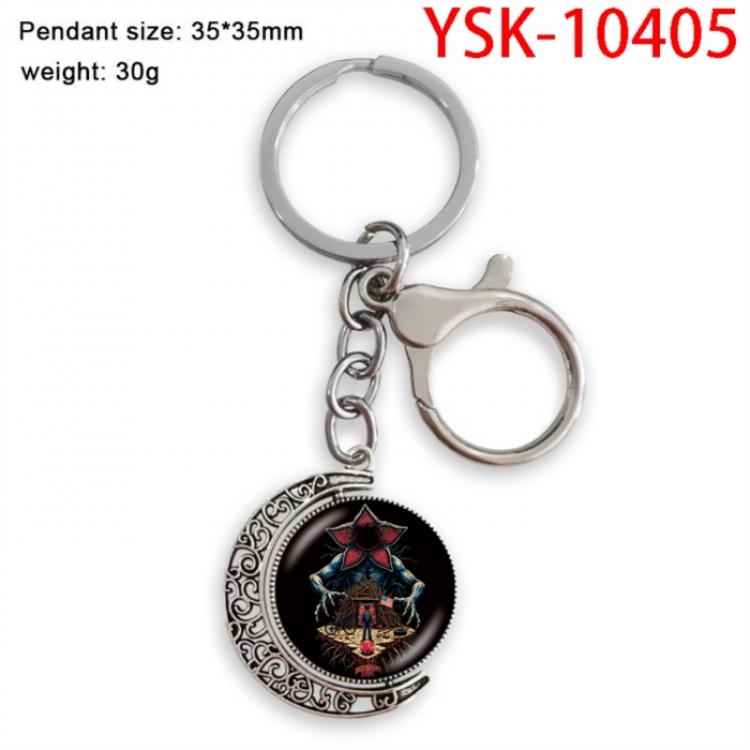 Stranger Things Anime double-sided crystal rotating gemstone keychain pendant price for 5 pcs