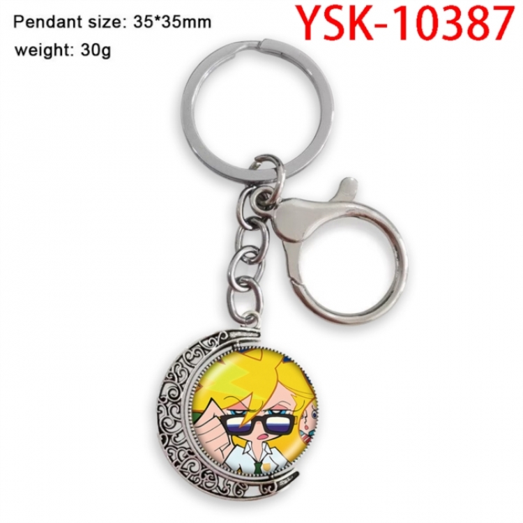 Panty & Stocking Anime double-sided crystal rotating gemstone keychain pendant price for 5 pcs