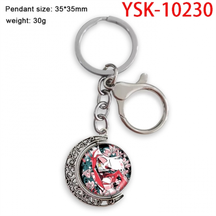 Hazbin Hotel Anime double-sided crystal rotating gemstone keychain pendant price for 5 pcs