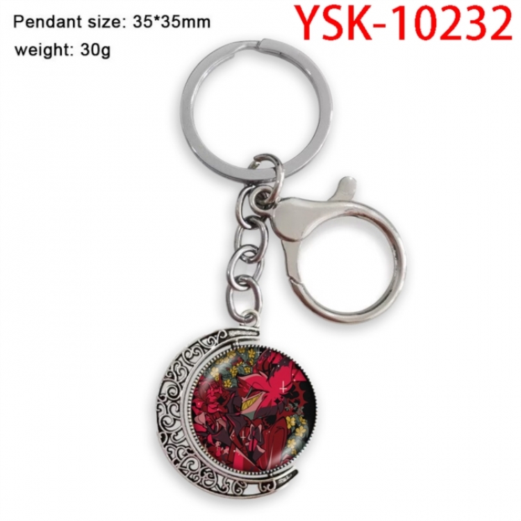Hazbin Hotel Anime double-sided crystal rotating gemstone keychain pendant price for 5 pcs