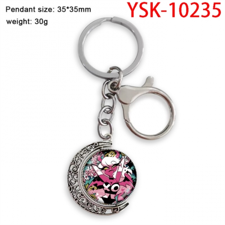 Hazbin Hotel Anime double-sided crystal rotating gemstone keychain pendant price for 5 pcs