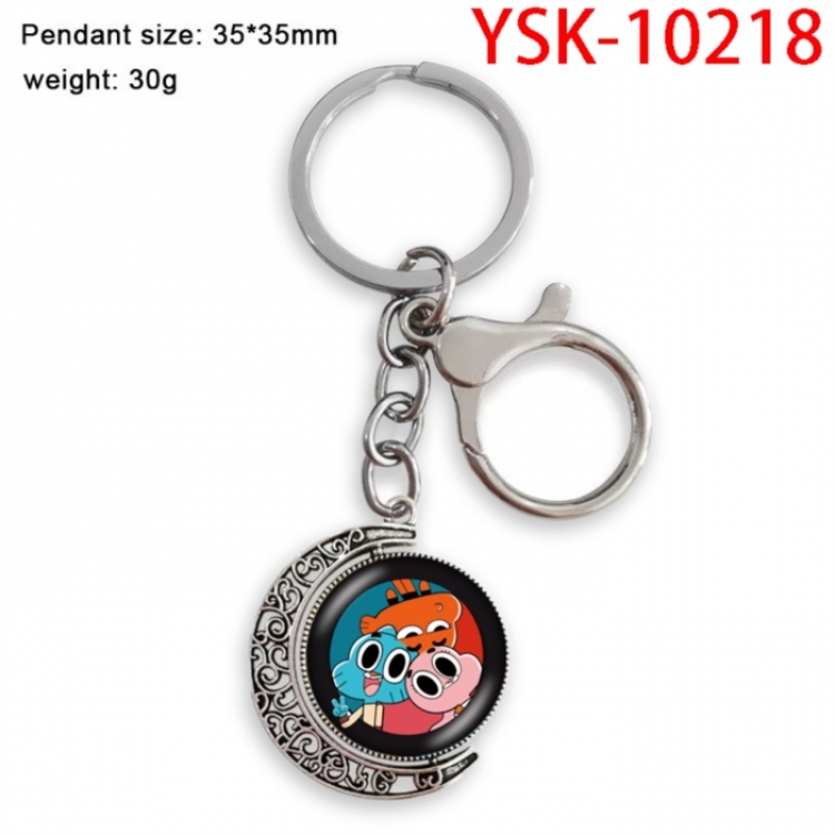 The Amazing World of Gumball Anime double-sided crystal rotating gemstone keychain pendant price for 5 pcs