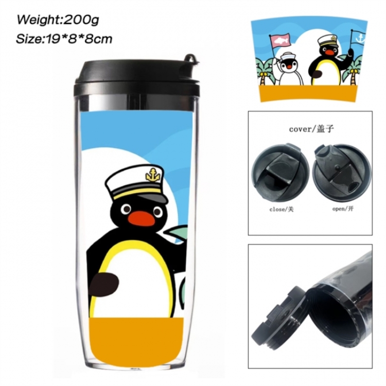 Pingu Anime double-layer insulated water bottle and cup 350ML