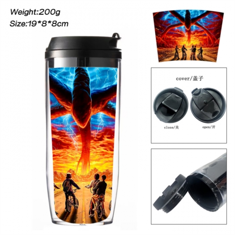 Stranger Things Anime double-layer insulated water bottle and cup 350ML