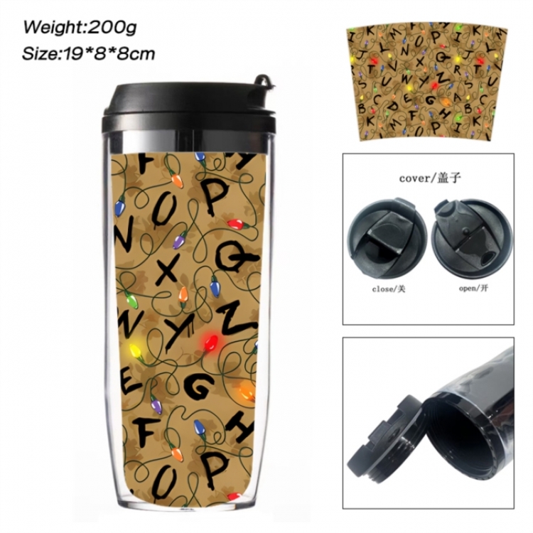 Stranger Things Anime double-layer insulated water bottle and cup 350ML