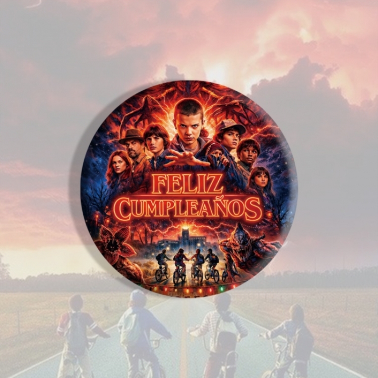 Stranger Things Anime tinplate brooch badge price for 5 pcs