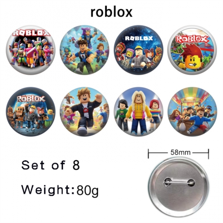 Roblox Anime tinplate brooch badge a set of 8