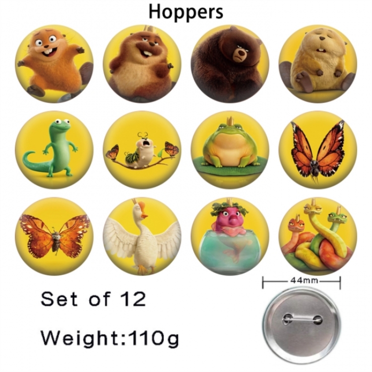 Hoppers Foldable Anime tinplate bright film badge 44mm a set of 12