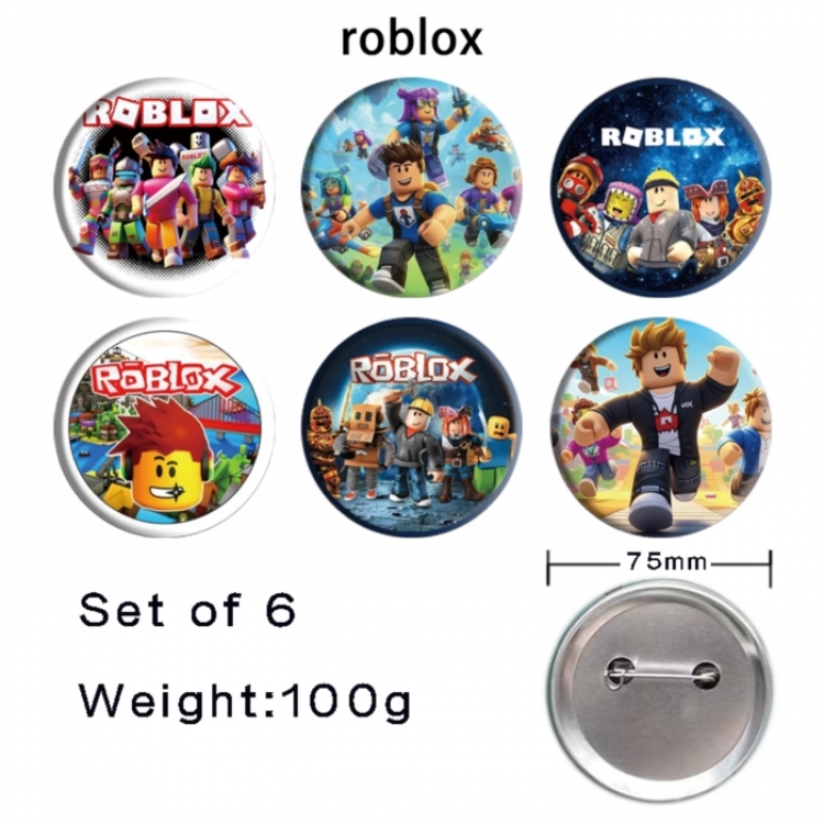 Roblox Anime Tinplate Bright Film Emblem Badge 75mm a set of 6
