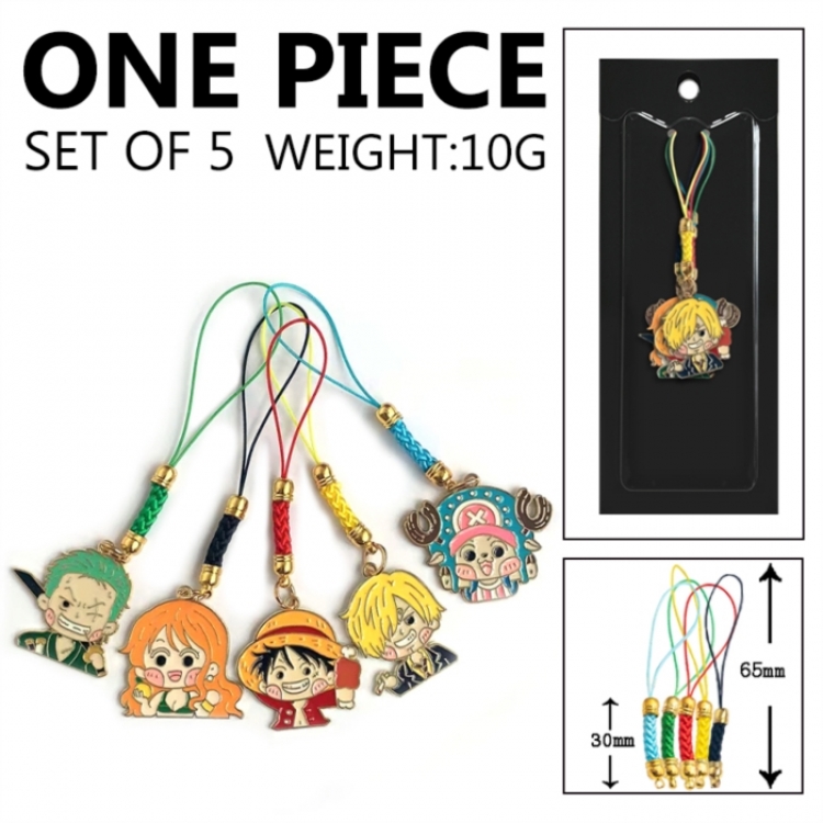 One Piece Anime peripheral color drip alloy pendant set a set of 5
