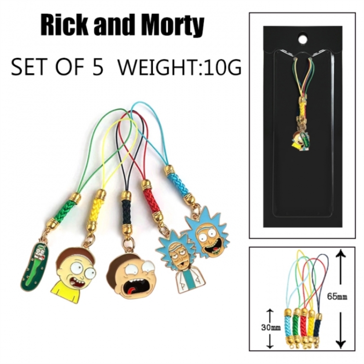 Rick and Morty Anime peripheral color drip alloy pendant set a set of 5