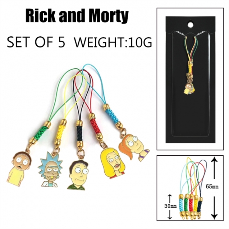 Rick and Morty Anime peripheral color drip alloy pendant set a set of 5