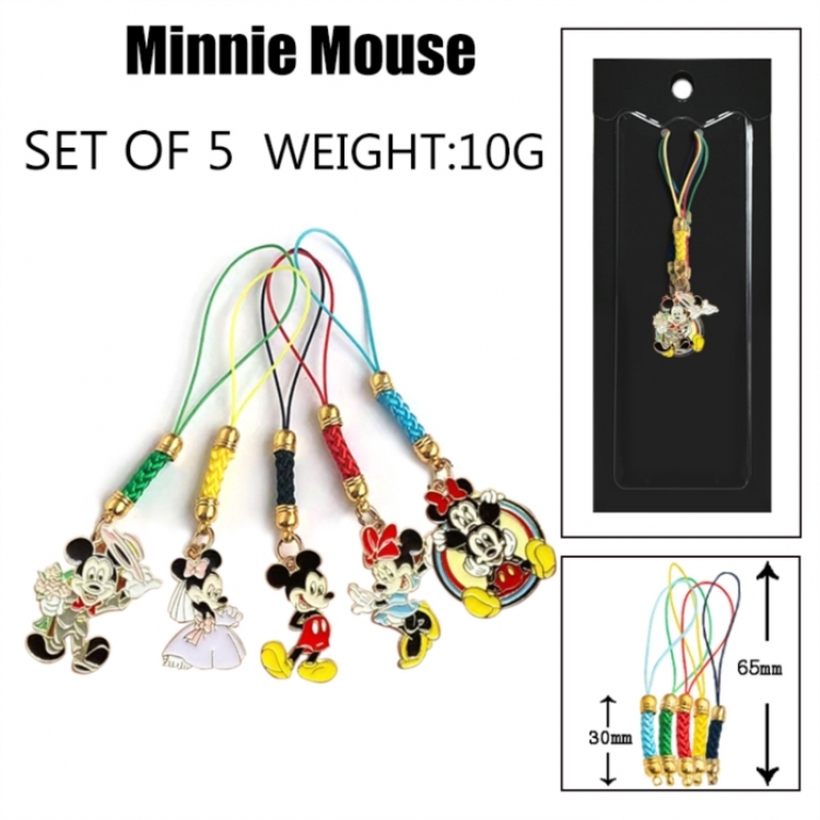 Mickey  Anime peripheral color drip alloy pendant set a set of 5