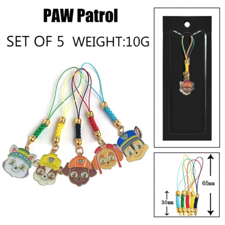 PAW Patrol Anime peripheral color drip alloy pendant set a set of 5