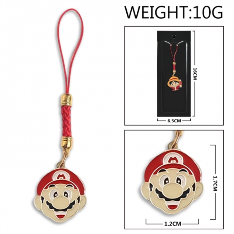 Super Mario Anime peripheral colorful drip oil alloy machine rope pendant price for 5 pcs