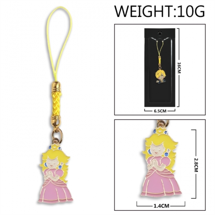 Super Mario Anime peripheral colorful drip oil alloy machine rope pendant price for 5 pcs
